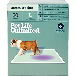 Pet Life Unlimited Health Tracker Dog Pee Pads, Large: 22 x 22-in, Unscented, 20 count