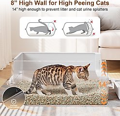 Casfuy Stainless Steel High Sided Enclosed Cat Litter Box with Step & Metal Scooper, XX-Large slide 2 of 7