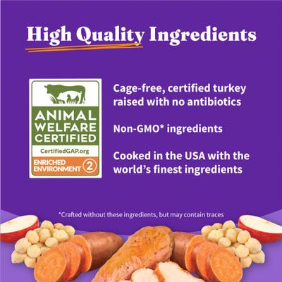 Show full view: Halo Holistic Complete Digestive Health Grain-Free Turkey & Sweet Potato Dog Food Recipe Adult Dry Dog Food, 21-lb bag slide 9 of 13