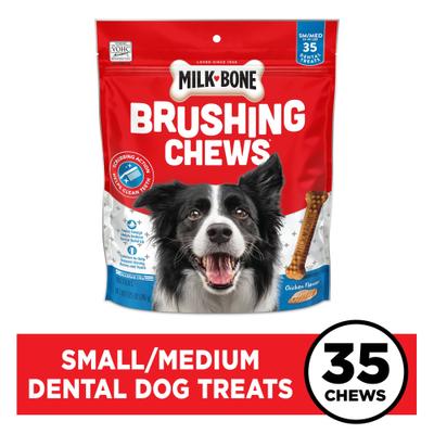 Show full view: Milk-Bone Original Brushing Chews Small/Medium Chicken Flavor Daily Dental Dog Treats, 35 count slide 5 of 12
