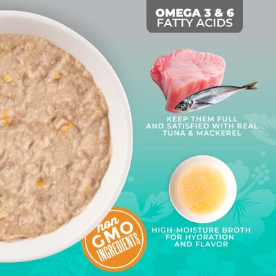 Show full view: Tiki Cat Silver Tuna & Mackerel Recipe Grain-Free Pate in Broth Wet Cat Food, 2.4-oz can, case of 12 slide 7 of 10