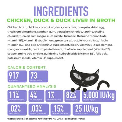 Show full view: Tiki Cat Silver Mousse Chicken, Duck & Duck Liver Grain-Free Pate in Broth Wet Cat Food, 2.8-oz pouch, case of 12 slide 5 of 10