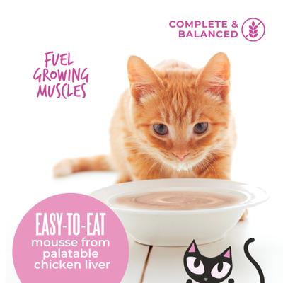 Show full view: Tiki Cat Baby Mousse Chicken, Duck & Duck Liver Grain-Free Wet Kitten Food, 2.4-oz pouch, case of 12 slide 7 of 10