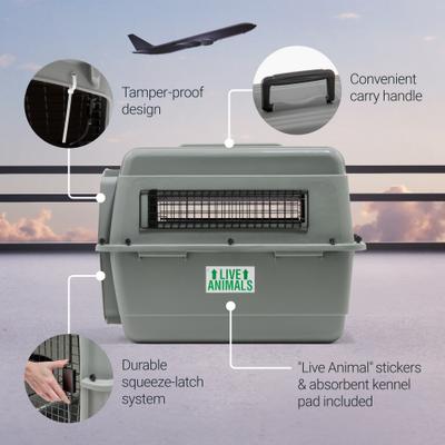 Show full view: Petmate Sky Dog & Cat Kennel, Gray, 25-in, 25-30-lbs slide 6 of 10