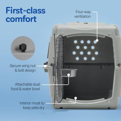 Show full view: Petmate Sky Dog & Cat Kennel, Gray, 25-in, 25-30-lbs slide 4 of 10