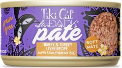 Tiki Cat After Dark Pate Turkey & Turkey Liver Recipe Grain-Free Wet Cat Food, 5.5-oz can, case of 8
