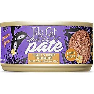 Tiki Cat After Dark Pate Turkey & Turkey Liver Recipe Grain-Free Wet Cat Food, 5.5-oz can, case of 8