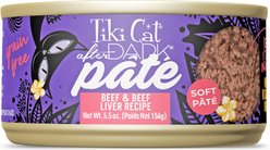 Tiki Cat After Dark Pate Beef & Beef Liver Recipe Grain-Free Wet Cat Food, 5.5-oz can, case of 8