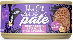 Tiki Cat After Dark Pate Rabbit & Chicken Liver Recipe Grain-Free Wet Cat Food, 5.5-oz can, case of 8