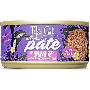 Tiki Cat After Dark Pate Rabbit & Chicken Liver Recipe Grain-Free Wet Cat Food, 5.5-oz can, case of 8