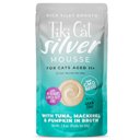 Tiki Cat Silver Mousse Tuna, Mackerel & Pumpkin Grain-Free Pate in Broth Wet Cat Food, 2.8-oz pouch, case of 12
