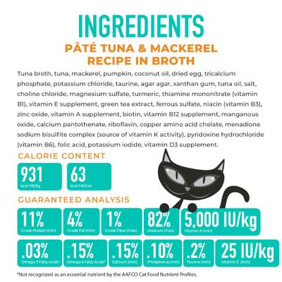 Show full view: Tiki Cat Silver Tuna & Mackerel Recipe Grain-Free Pate in Broth Wet Cat Food, 2.4-oz can, case of 12 slide 5 of 10