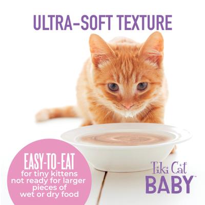 Show full view: Tiki Cat Baby Weaning Puree Chicken Grain-Free Pate Wet Cat Food, 6-oz pouch, case of 6 slide 8 of 11
