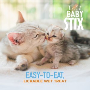 Tiki Cat Baby Stix Chicken In Creamy Gravy Lickable Kitten Treat, 11.76-oz jar, 42
