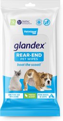 Vetnique Labs Glandex Boot the Scoot Rear End Anal Gland Cleaning & Deodorizing Hygienic Dog & Cat Wipes, 12 count