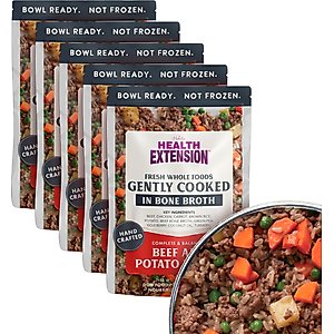 Health Extension Gently Cooked Beef & Potato Recipe Wet Dog Food, 9-oz pouch, 5 count