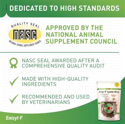 Show full view: Vetoquinol Enisyl-F Lysine Bites Chicken & Liver Flavored Immune Supplement for Cats, 6.35-oz bag slide 7 of 11