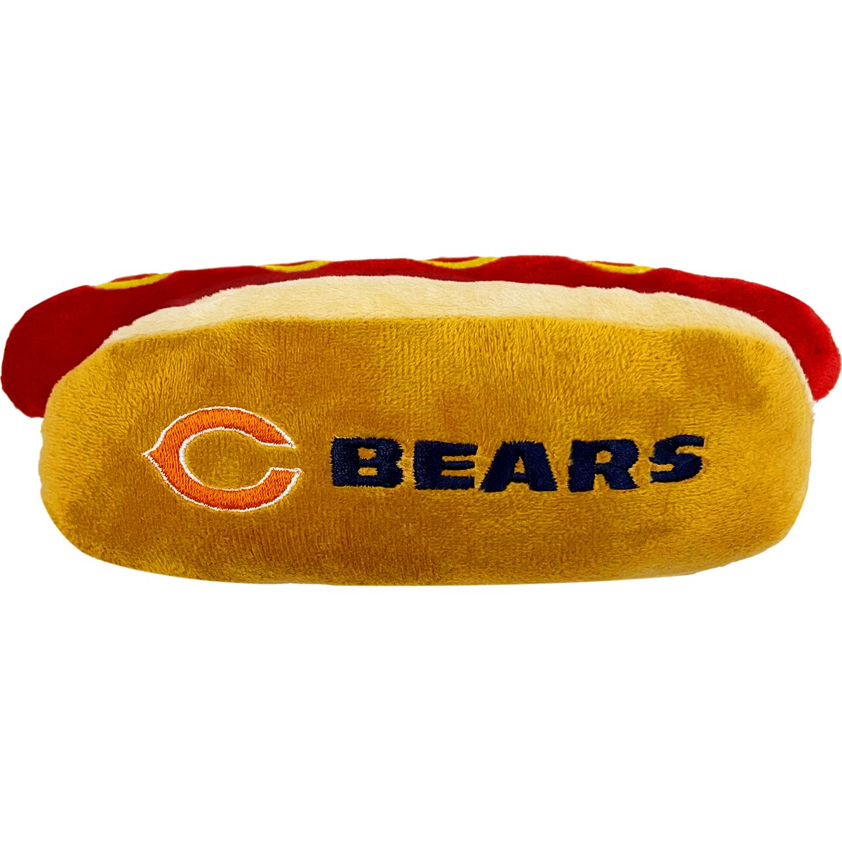 Pets First Hot Dog Squeaky Dog Chew Toy, Chicago Bears