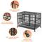 Show in main carousel: LovMor Heavy Duty Air Lift Rod Dog Crate with Wheels, Black, 43 inch slide 3 of 10