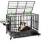 Show in main carousel: LovMor Heavy Duty Air Lift Rod Dog Crate with Wheels, Black, 43 inch slide 1 of 10
