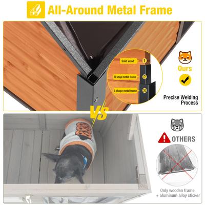 Show full view: Aivituvin Wooden Insulated Dog House, Brown, Large slide 5 of 7