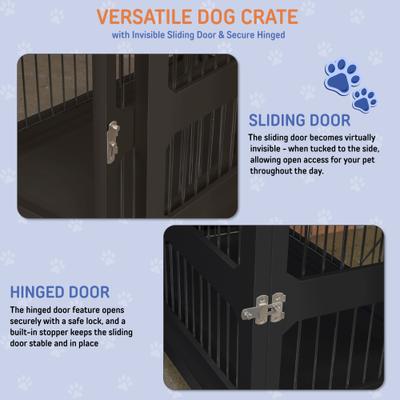 Show full view: Merry Products Slide Aside Single Door Furniture Style Dog Crate & End Table, Black, 35 inch slide 7 of 10