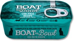 Boat to Bowl Pet Food Cod Pate Wet Cat Food, 3.17-oz can, case of 8
