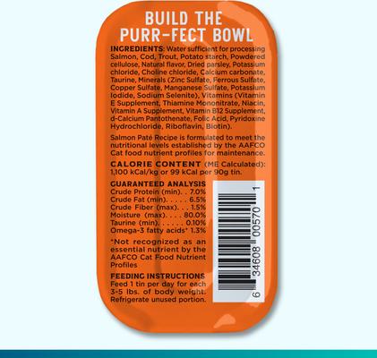 Show full view: Boat to Bowl Pet Food Salmon Pate Wet Cat Food, 3.17-oz can, case of 8 slide 7 of 10
