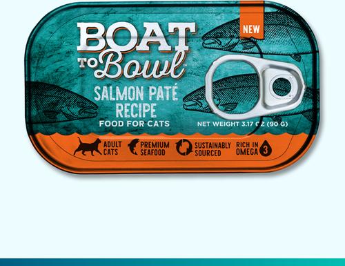 Show full view: Boat to Bowl Pet Food Salmon Pate Wet Cat Food, 3.17-oz can, case of 8 slide 3 of 10