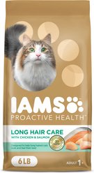 Iams Proactive Health Long Hair Care with Real Chicken & Salmon Adult Dry Cat Food, 6-lb bag