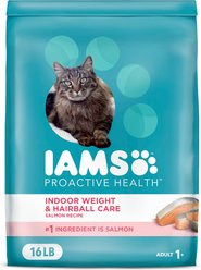 Iams ProActive Health Adult Indoor Weight & Hairball Care with Salmon Dry Cat Food, 16-lb bag