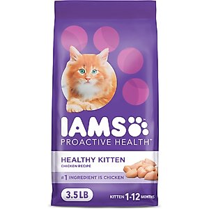 Iams Proactive Health Kitten Chicken Recipe Dry Cat Food, 3.5-lb bag