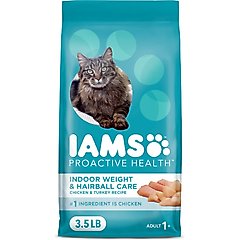 Iams ProActive Health Indoor Weight & Hairball Care Adult Dry Cat Food, 3.5-lb bag