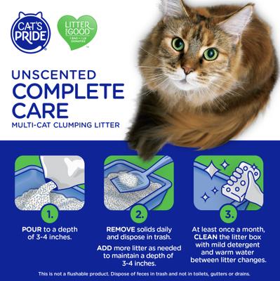 Show full view: Cat's Pride Complete Care Premium Lightweight Multi-Cat Clumping Litter, Unscented, 18-lb bag slide 6 of 10