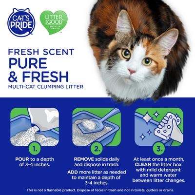 Show full view: Cat's Pride Pure & Fresh Lightweight Fresh Scent Multi-Cat Clumping Litter, 18-lb bag slide 6 of 10