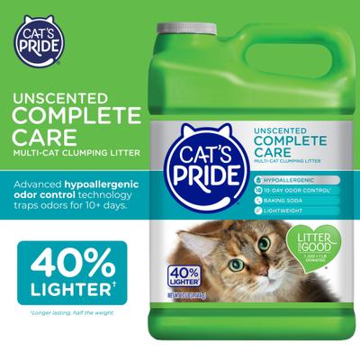 Show full view: Cat's Pride Complete Care Premium Lightweight Multi-Cat Clumping Litter, Unscented, 10-lb jug slide 4 of 11