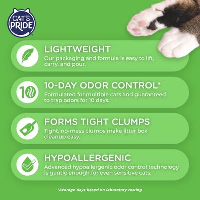 Show full view: Cat's Pride Complete Care Premium Lightweight Multi-Cat Clumping Litter, Unscented, 10-lb jug slide 5 of 11