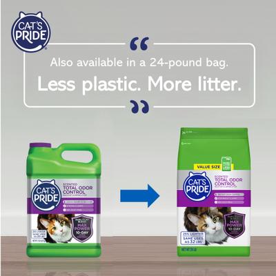 Show full view: Cat's Pride Max Power Total Odor Control Scented Clumping Cat Litter, 15-lb jug slide 3 of 10