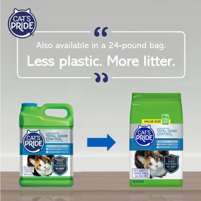 Show full view: Cat's Pride Max Power Total Odor Control Unscented Clumping Cat Litter, 15-lb jug slide 3 of 10