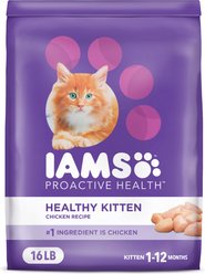 Iams Proactive Health Kitten Chicken Recipe Dry Cat Food, 16-lb bag
