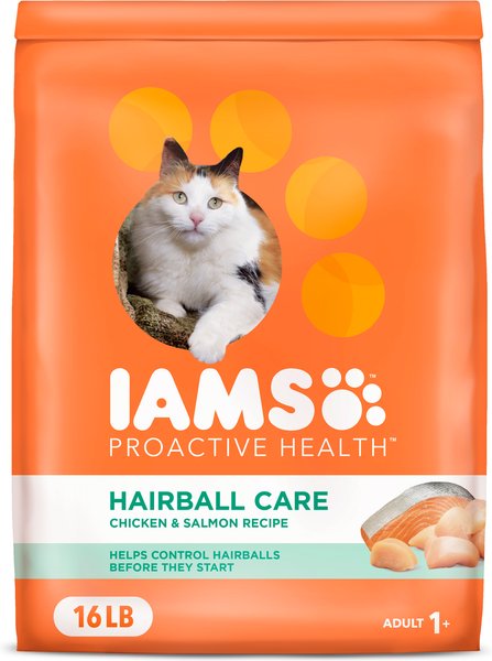 Show full view: Iams ProActive Health Adult Hairball Care with Chicken & Salmon Dry Cat Food, 16-lb bag slide 1 of 11