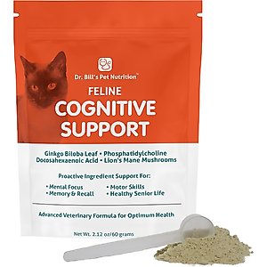 Dr. Bill's Pet Nutrition Feline Cognitive Support Cat Supplement Powder, 60-gm pouch