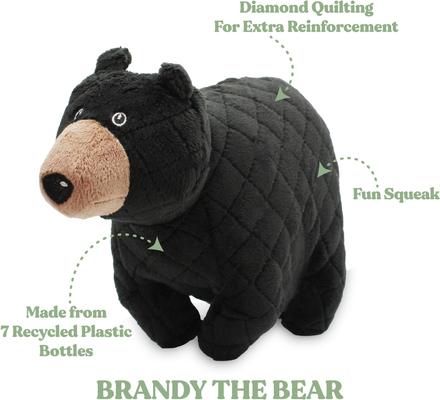 Show full view: Grrreen Black Bear Squeaky Plush Dog Toy, Large slide 3 of 8