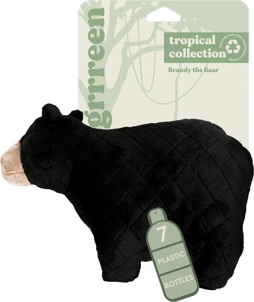 Show full view: Grrreen Black Bear Squeaky Plush Dog Toy, Large slide 1 of 6