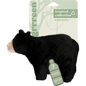 Grrreen Black Bear Squeaky Plush Dog Toy, Large