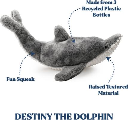 Show full view: Grrreen Dolphin Squeaky Plush Dog Toy, Medium slide 3 of 8