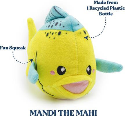 Show full view: Grrreen Mahi Mahi Squeaky Plush Dog Toy, Small slide 2 of 7
