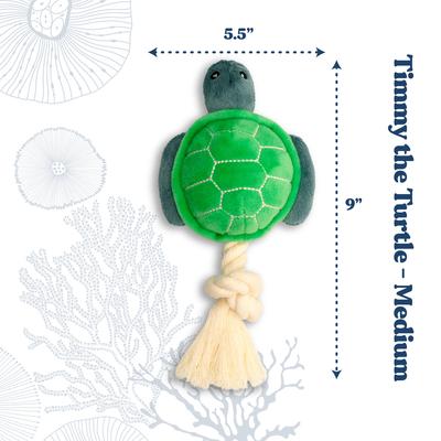 Show full view: Grrreen Rope Turtle Squeaky Plush Dog Toy, Medium slide 4 of 7