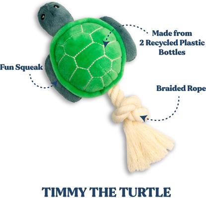 Show full view: Grrreen Rope Turtle Squeaky Plush Dog Toy, Medium slide 2 of 7