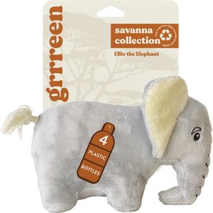 Grrreen Elephant Squeaky Plush Dog Toy, Medium